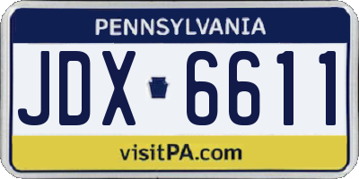 PA license plate JDX6611