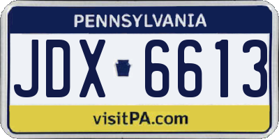 PA license plate JDX6613
