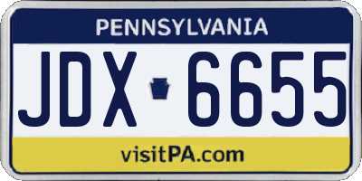 PA license plate JDX6655