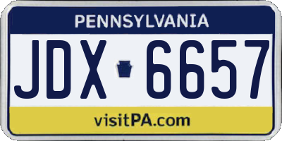 PA license plate JDX6657