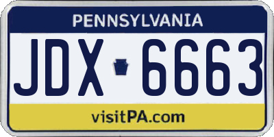 PA license plate JDX6663