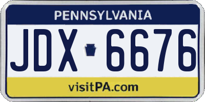 PA license plate JDX6676