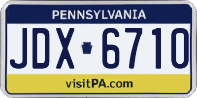 PA license plate JDX6710