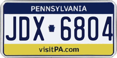PA license plate JDX6804