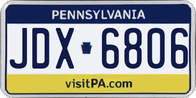 PA license plate JDX6806