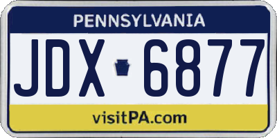 PA license plate JDX6877