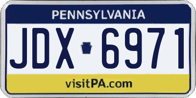 PA license plate JDX6971