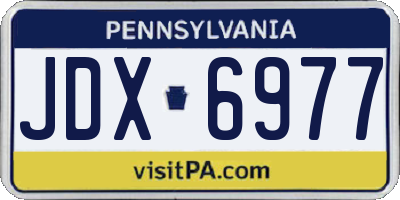 PA license plate JDX6977