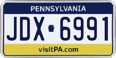 PA license plate JDX6991