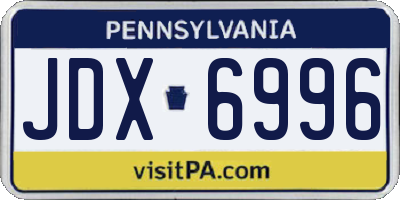 PA license plate JDX6996