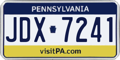 PA license plate JDX7241