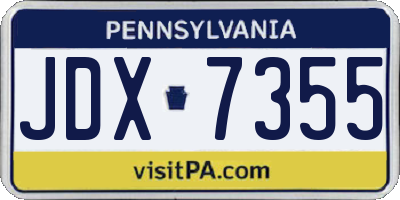 PA license plate JDX7355