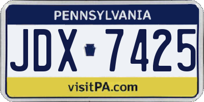 PA license plate JDX7425