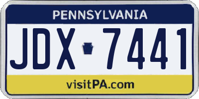 PA license plate JDX7441