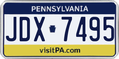 PA license plate JDX7495