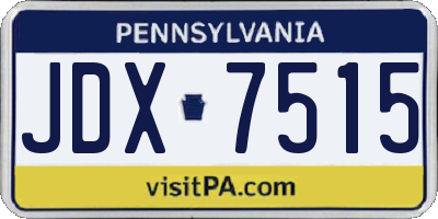 PA license plate JDX7515