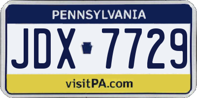 PA license plate JDX7729