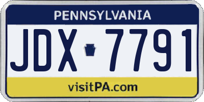 PA license plate JDX7791
