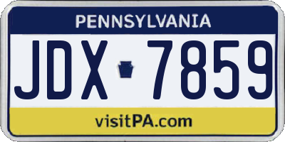 PA license plate JDX7859