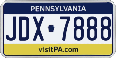 PA license plate JDX7888