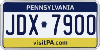 PA license plate JDX7900