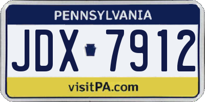PA license plate JDX7912