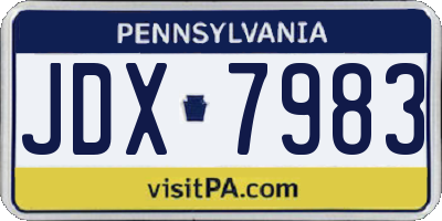 PA license plate JDX7983