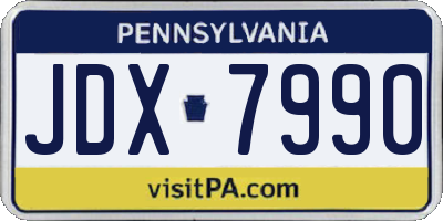 PA license plate JDX7990