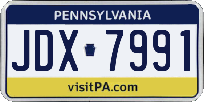 PA license plate JDX7991