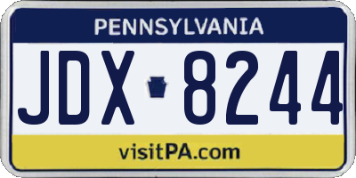 PA license plate JDX8244