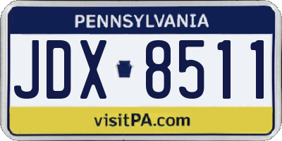 PA license plate JDX8511