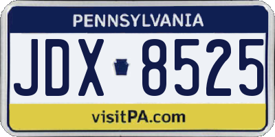 PA license plate JDX8525