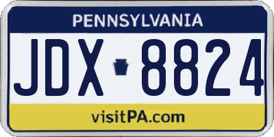 PA license plate JDX8824