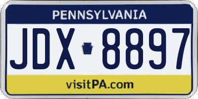 PA license plate JDX8897