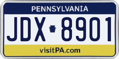 PA license plate JDX8901