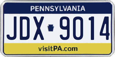 PA license plate JDX9014
