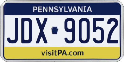 PA license plate JDX9052