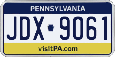 PA license plate JDX9061
