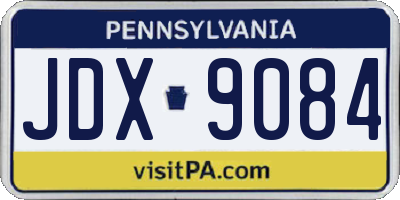 PA license plate JDX9084