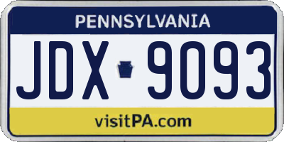 PA license plate JDX9093