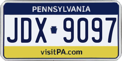 PA license plate JDX9097