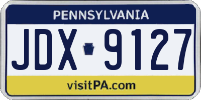 PA license plate JDX9127