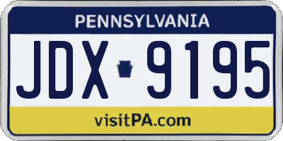 PA license plate JDX9195
