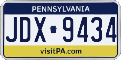 PA license plate JDX9434