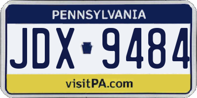PA license plate JDX9484