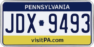 PA license plate JDX9493