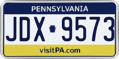 PA license plate JDX9573