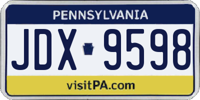 PA license plate JDX9598