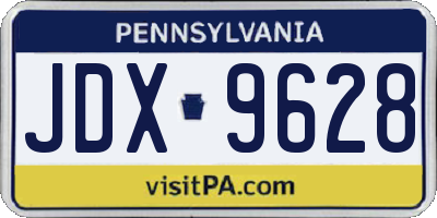 PA license plate JDX9628