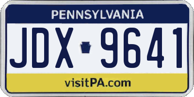 PA license plate JDX9641